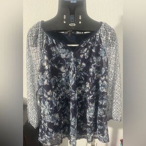 Style & Co. Blue Floral Women's Blouse